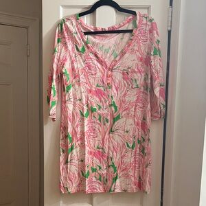 Lilly Pulitzer Pink and Green Cotton Top